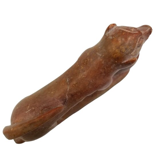 Hand-Carved Stone Dog Figurine With Pot - Picture 13 of 13